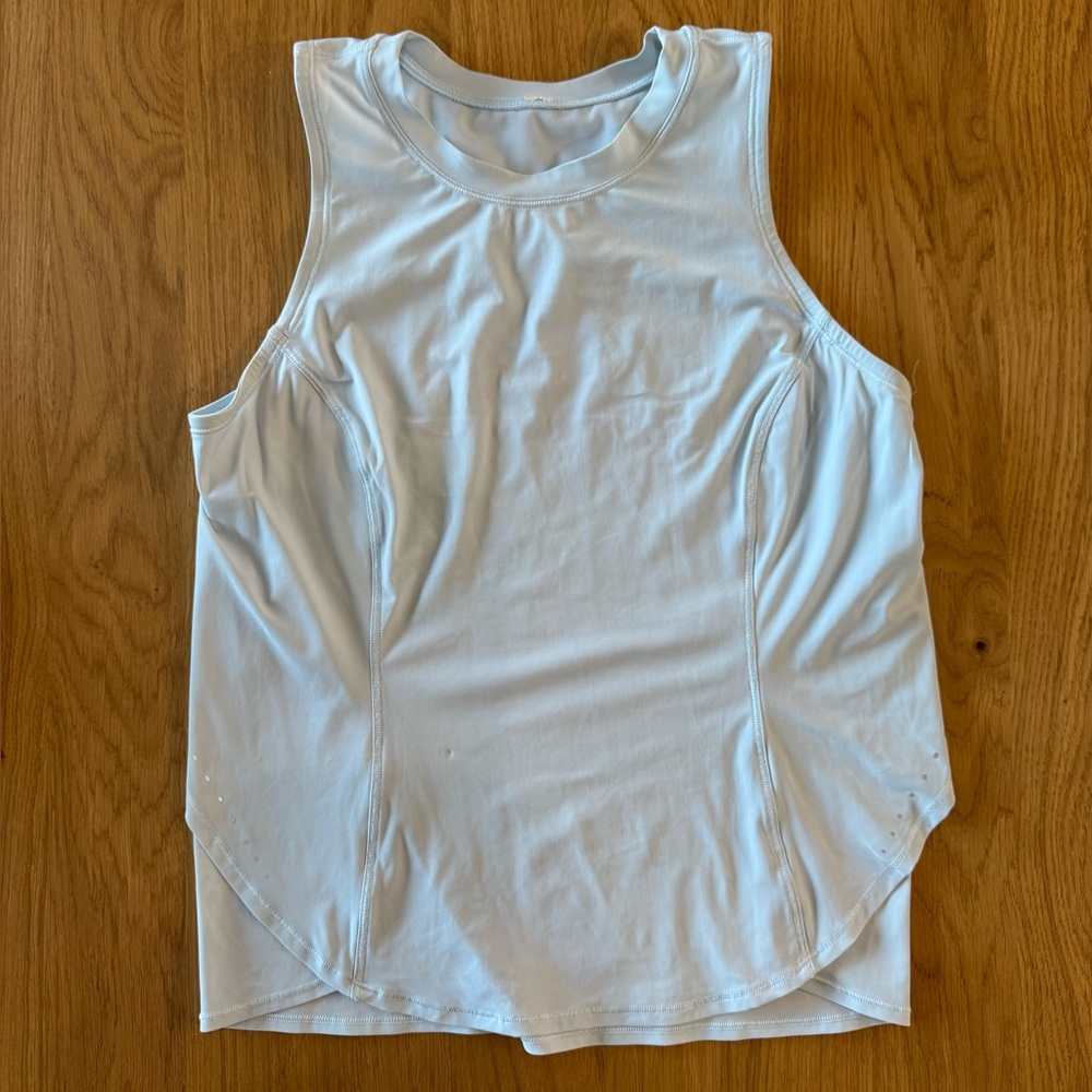 Lululemon Fold-Over Running Tank Top - Light Blue